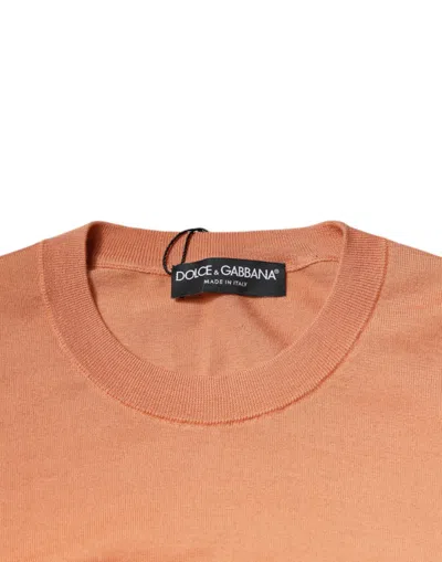 Dolce & Gabbana Beige Wool Crewneck Pullover Cropped Sweater In Beige