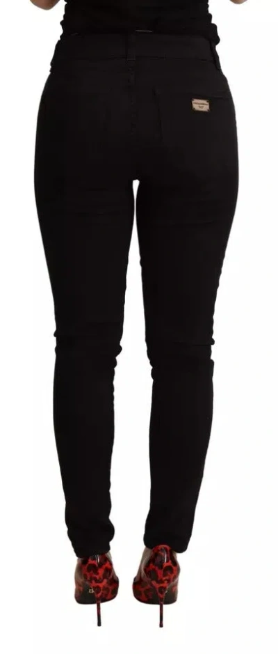 Dolce & Gabbana Black Skinny Denim Cotton Stretch Trouser Jeans In Black
