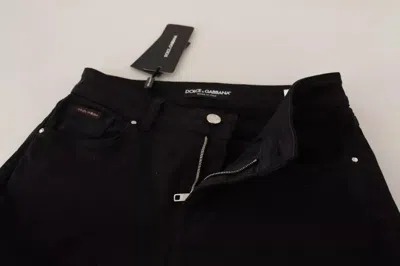 DOLCE & GABBANA DOLCE & GABBANA BLACK COTTON STRETCH SKINNY DENIM WOMEN'S JEANS 