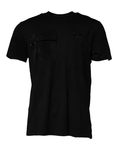 Dolce & Gabbana Black Crew Neck Short Sleeve T-shirt In Black