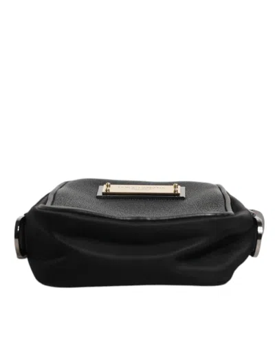 Pre-owned Dolce & Gabbana Black Grain Leather Logo Plaque Clutch Women's Bag ()