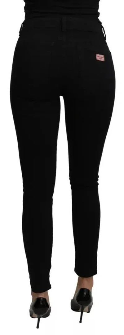 Dolce & Gabbana Black Skinny Denim Cotton Stretch Trouser Jeans In Black