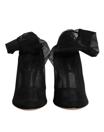 Dolce & Gabbana Black Nylon Stretch Mesh Sock Boots Shoes In Black
