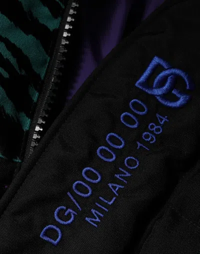 Dolce & Gabbana Black Nylon Puffer Men Full Zip Jacket In Black