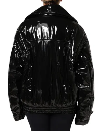 Dolce & Gabbana Insulated Glossy Oversized Jacket In Black