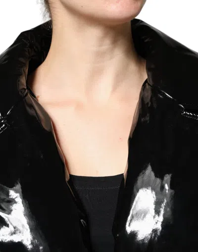 Dolce & Gabbana Insulated Glossy Oversized Jacket In Black