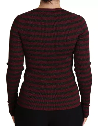 Dolce & Gabbana Black Red Striped Viscose Cardigan Sweater In Black And Red