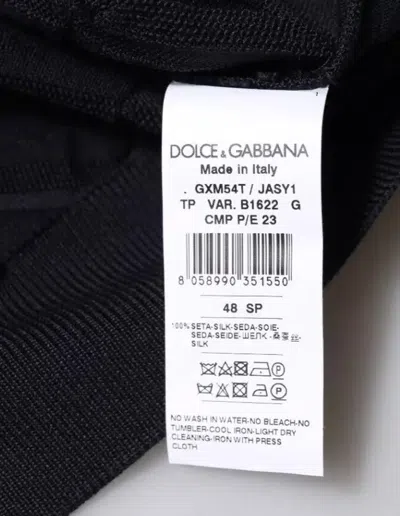 Dolce & Gabbana Black Silk Crew Neck Men Cardigan Sweater In Black