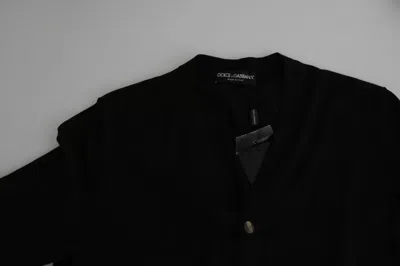 Dolce & Gabbana Black Wool Button Down Men Cardigan Sweater In Black