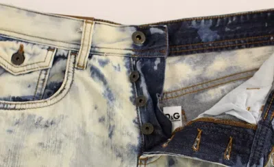 Dolce & Gabbana Blue D&g Cotton Washed Jeans Denim Shorts In Blue