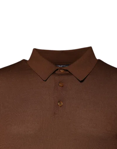 Dolce & Gabbana Brown Cashmere Buttoned Men Pullover Sweater In Brown