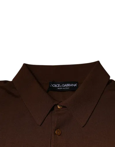 Dolce & Gabbana Brown Cashmere Buttoned Men Pullover Sweater In Brown