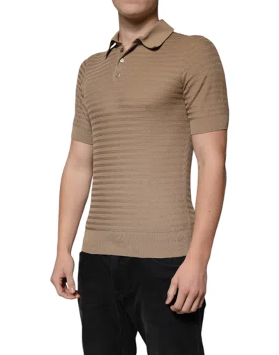 Dolce & Gabbana Brown Collared Short Sleeves Polo T-shirt In Brown