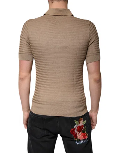 Dolce & Gabbana Brown Collared Short Sleeves Polo T-shirt In Brown