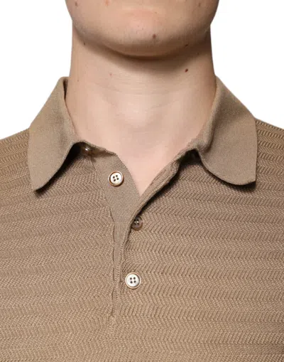 Dolce & Gabbana Brown Collared Short Sleeves Polo T-shirt In Brown
