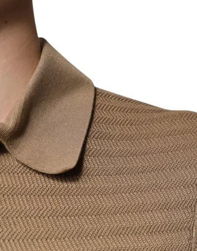 Dolce & Gabbana Brown Collared Short Sleeves Polo T-shirt In Brown