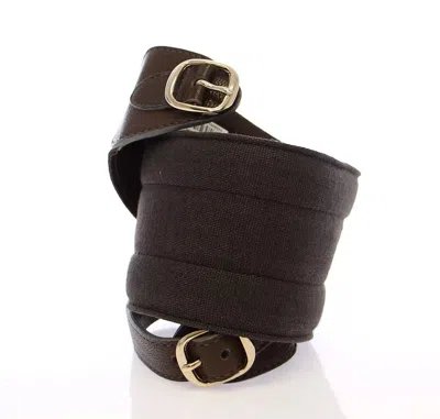 Dolce & Gabbana D & G Leather Linnen Logo Women's Belt In Brown