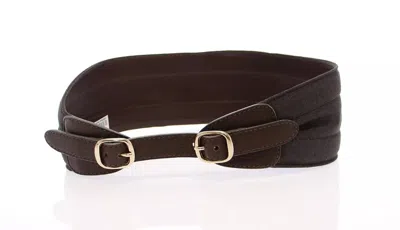 Dolce & Gabbana D & G Leather Linnen Logo Women's Belt In Brown