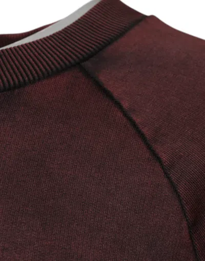 Dolce & Gabbana Brown Logo Cotton Crew Neck Pullover Sweater In Brown