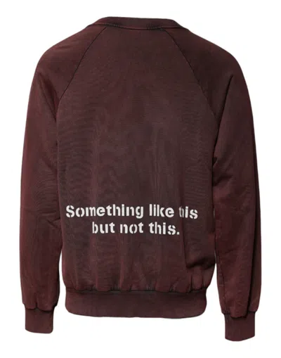 Dolce & Gabbana Brown Logo Cotton Crew Neck Pullover Sweater In Brown