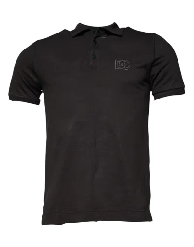 Dolce & Gabbana Dark Gray Collared Short Sleeves Polo T-shirt In Dark Gray