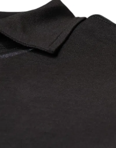 Dolce & Gabbana Dark Gray Collared Short Sleeves Polo T-shirt In Dark Gray
