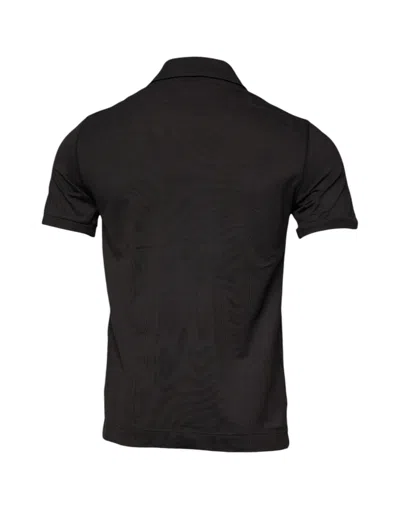 Dolce & Gabbana Dark Gray Collared Short Sleeves Polo T-shirt In Dark Gray