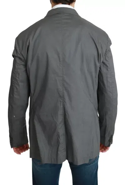 Dolce & Gabbana Gray Cotton Single Breasted Formal Blazer In Gray