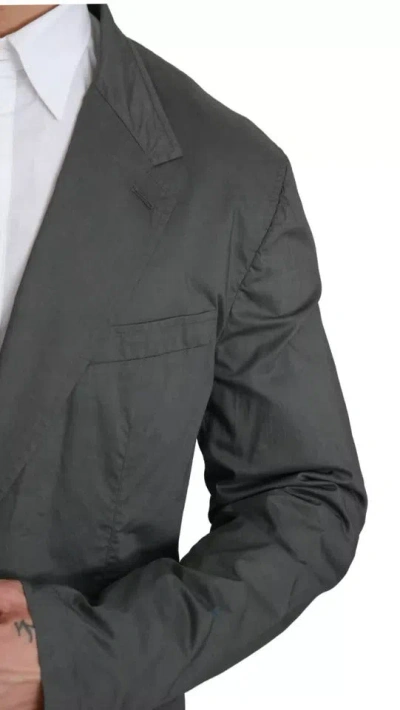 Dolce & Gabbana Gray Cotton Single Breasted Formal Blazer In Gray
