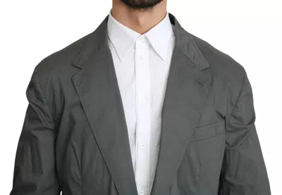Dolce & Gabbana Gray Cotton Single Breasted Formal Blazer In Gray