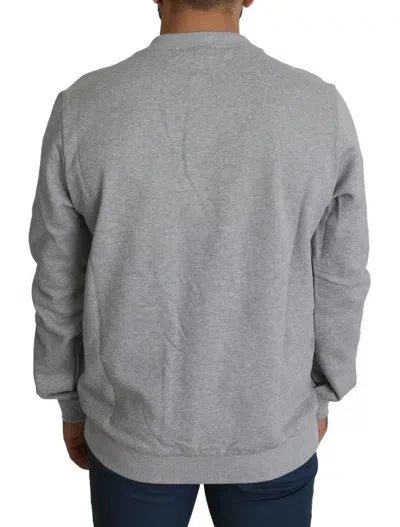 Dolce & Gabbana Gray Crown King Cotton Pullover Sweater In Gray