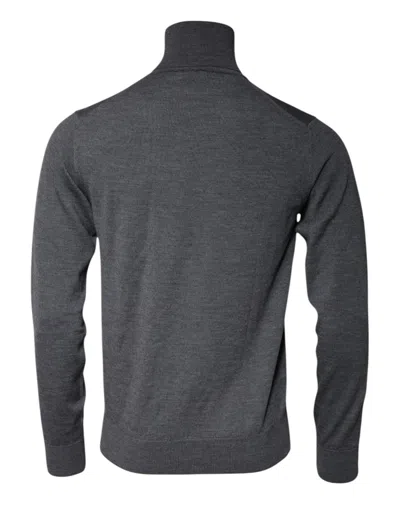 Pre-owned Dolce & Gabbana Gray Wool Logo Turtleneck Pullover Men's Sweater ()