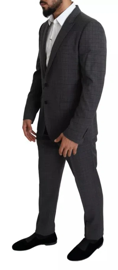 Dolce & Gabbana Gray Wool Men Formal 2 Piece Martini Men's Suit In Gray