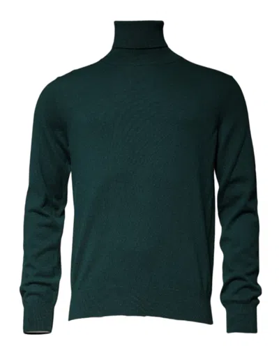 Dolce & Gabbana Green Cashmere Turtleneck Men Pullover Sweater In Green