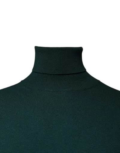 Dolce & Gabbana Green Cashmere Turtleneck Men Pullover Sweater In Green