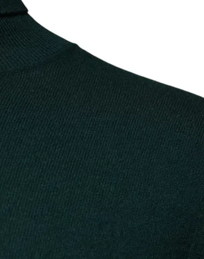 Dolce & Gabbana Green Cashmere Turtleneck Men Pullover Sweater In Green