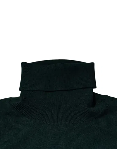 Dolce & Gabbana Green Cashmere Turtleneck Men Pullover Sweater In Green