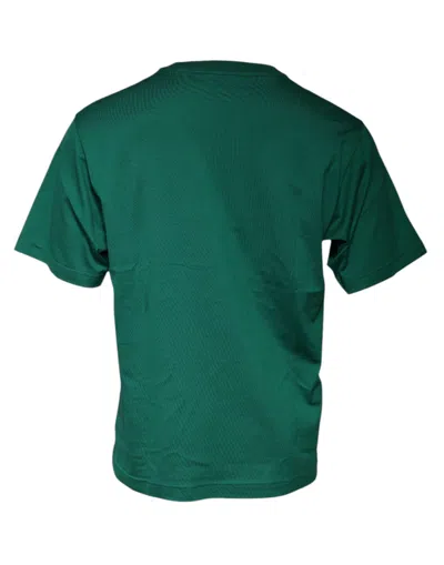 Dolce & Gabbana Green Logo Crew Neck Short Sleeves T-shirt In Green
