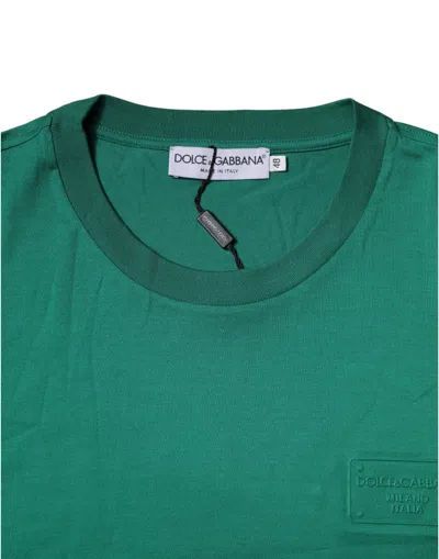 Dolce & Gabbana Green Logo Crew Neck Short Sleeves T-shirt In Green