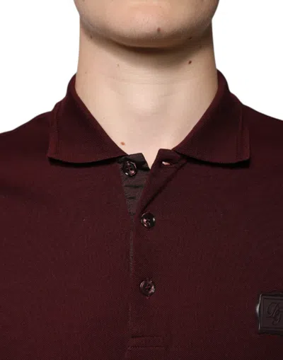 Dolce & Gabbana Maroon Collared Short Sleeves Polo T-shirt In Maroon
