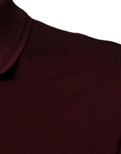 Dolce & Gabbana Maroon Collared Short Sleeves Polo T-shirt In Maroon