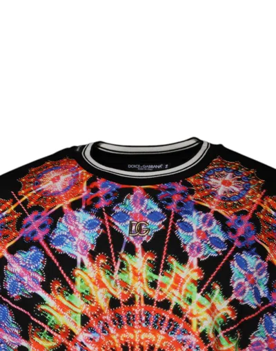 Dolce & Gabbana Multicolor Kaleidoscope Men Short Sleeves T-shirt In Neutral