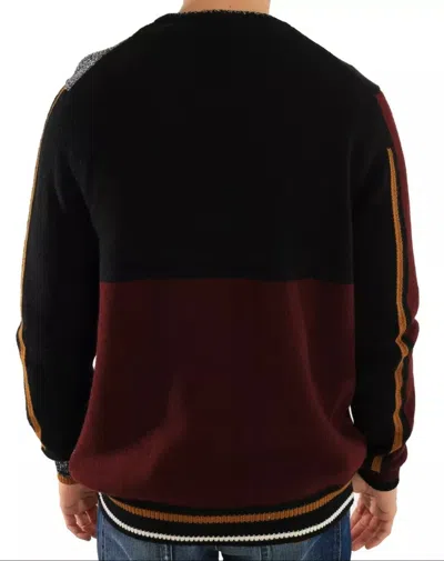 Dolce & Gabbana Multicolor King Knight Monkey Knitted Cashmere Wool Men's Sweater In Multicolor