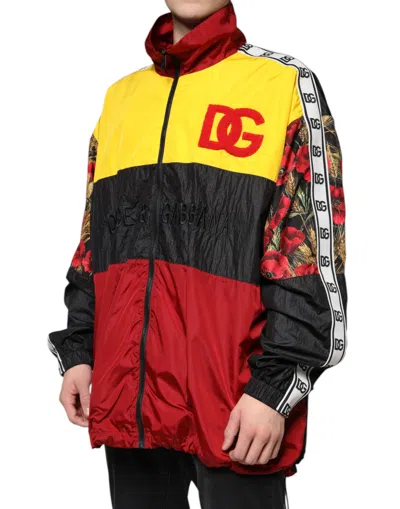 Dolce & Gabbana Multicolor Patchwork Men Full Zip Sweater In Multicolor