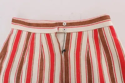 Dolce & Gabbana Multicolor Portofino Stripes Cotton Midi Skirt In Multicolor