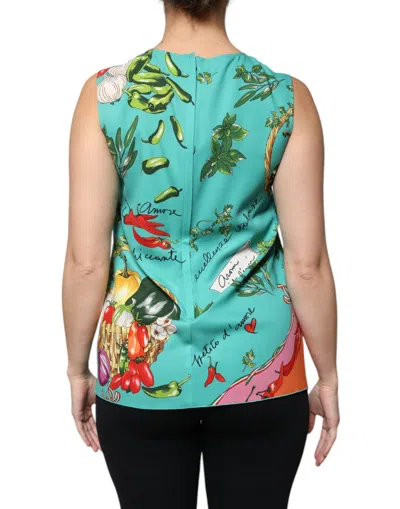 Dolce & Gabbana Multicolor Vegetables Sleeveless Tank Top In Multicolor