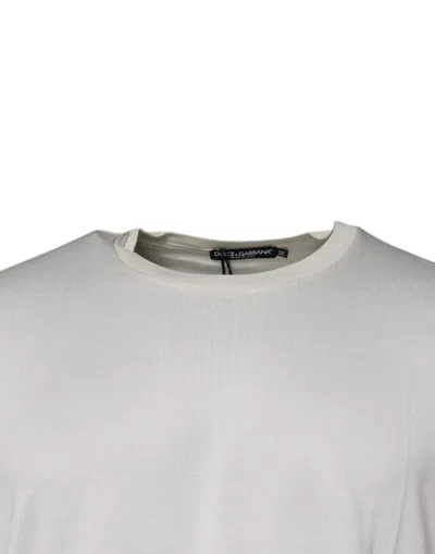 Dolce & Gabbana Off White Crew Neck Short Sleeve T-shirt In Off White