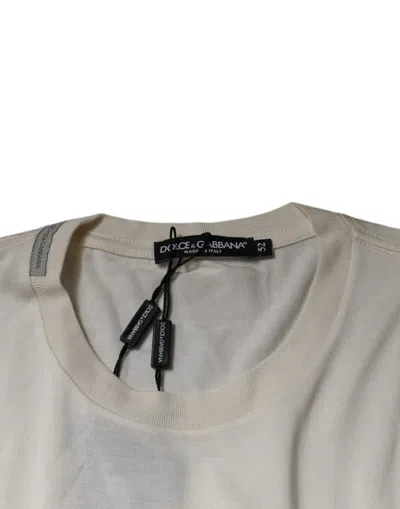 Dolce & Gabbana Off White Crew Neck Short Sleeve T-shirt In Off White