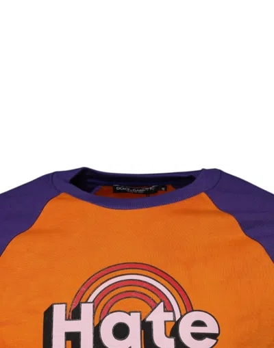 Dolce & Gabbana Orange Purple Graphic Print Short Sleeves T-shirt In Orange