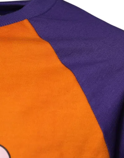 Dolce & Gabbana Orange Purple Graphic Print Short Sleeves T-shirt In Orange